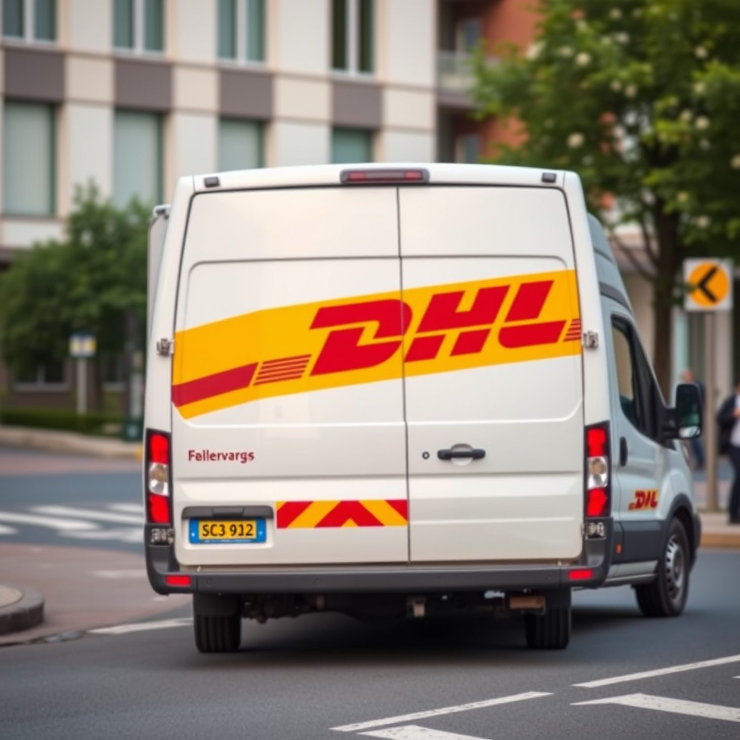 Personne posant des stickers décoratifs sur la carrosserie d’un van.